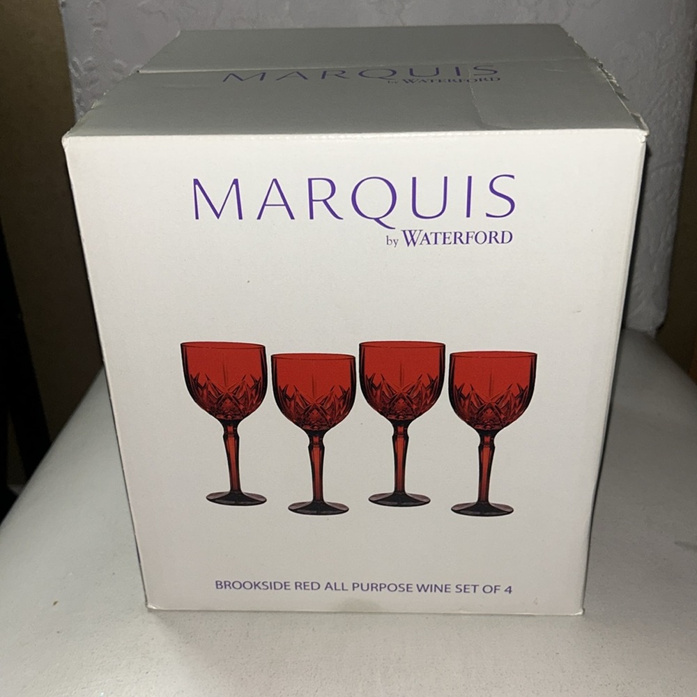 Marquis by Waterford Brookside Red All Purpose Glass Set of 4 - Picture 2 of 7
